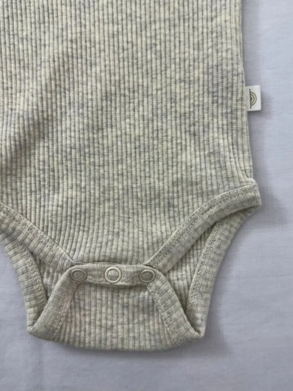 NWT Jamie Kay Organic Ribbed Sleeveless Baby Bodysuit Oatmeal Heather 3-6 Months